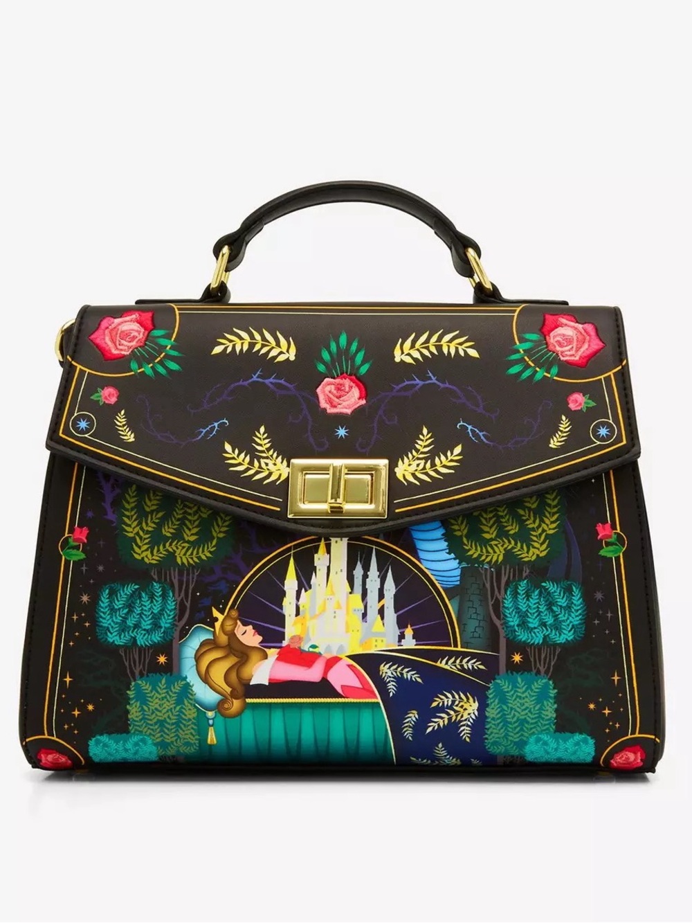 NWT Loungefly Disney Sleeping Beauty Aurora Folkart Handbag